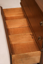 Right side profile view highlighting the walnut veneer condition