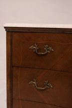 Right side view showing walnut veneer finish and hardware profile