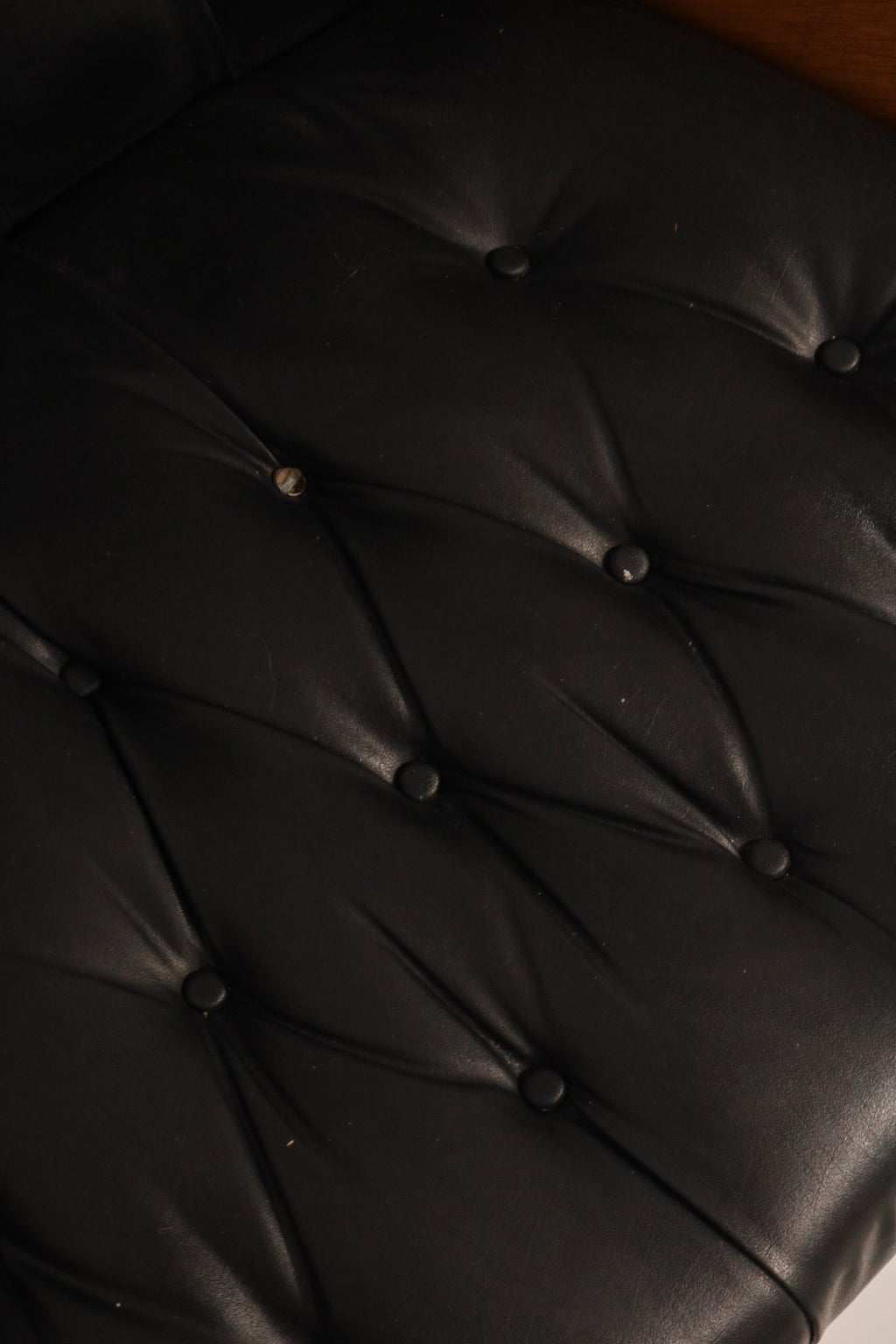 View of the seat interior showing leather condition and wear