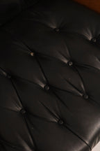 View of the seat interior showing leather condition and wear