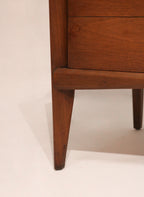 View of the side bank of drawers open showing depth