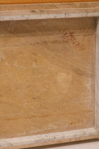 Side profile view showing the thickness of the marble slabs