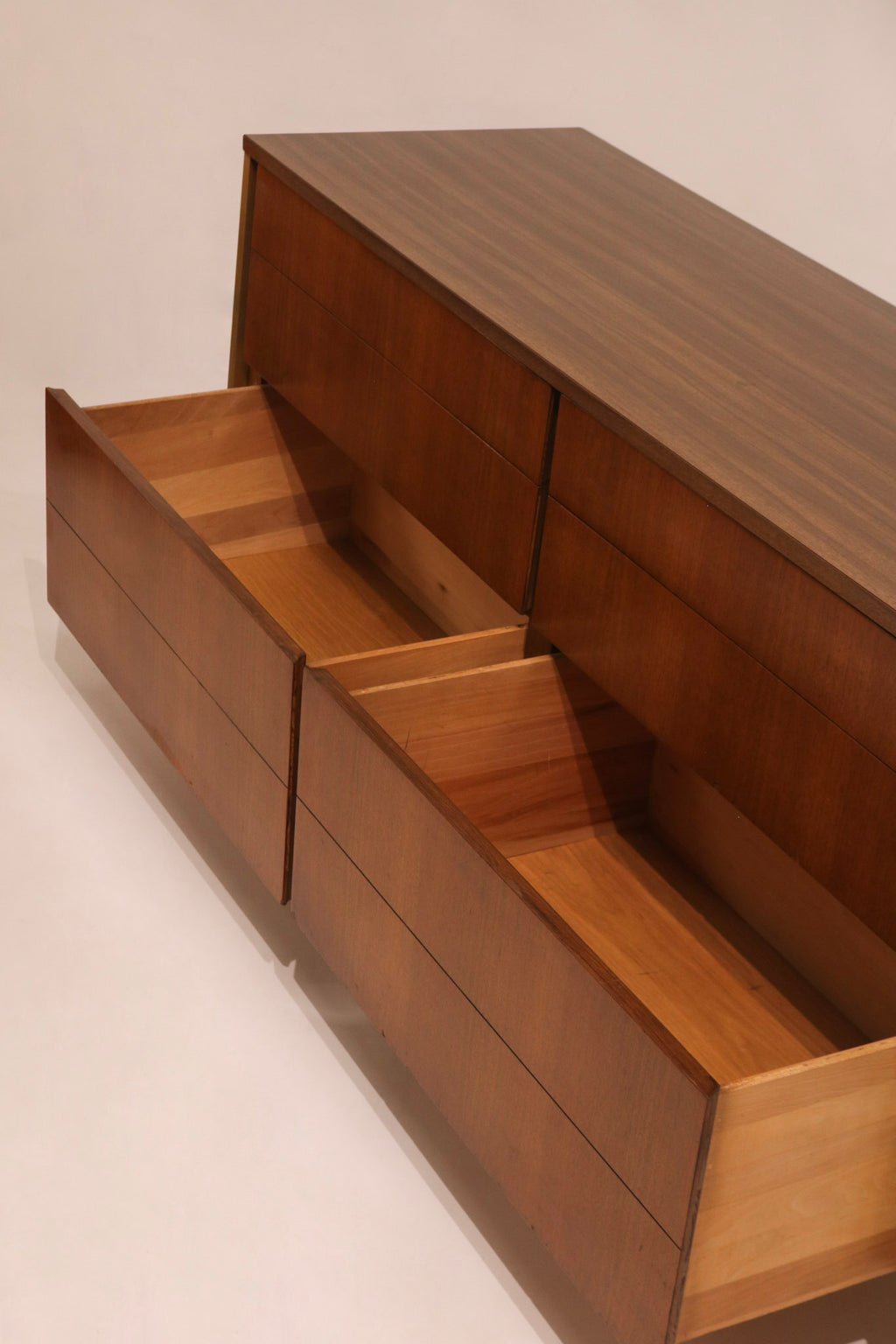 Side view of open drawers demonstrating smooth slide mechanism