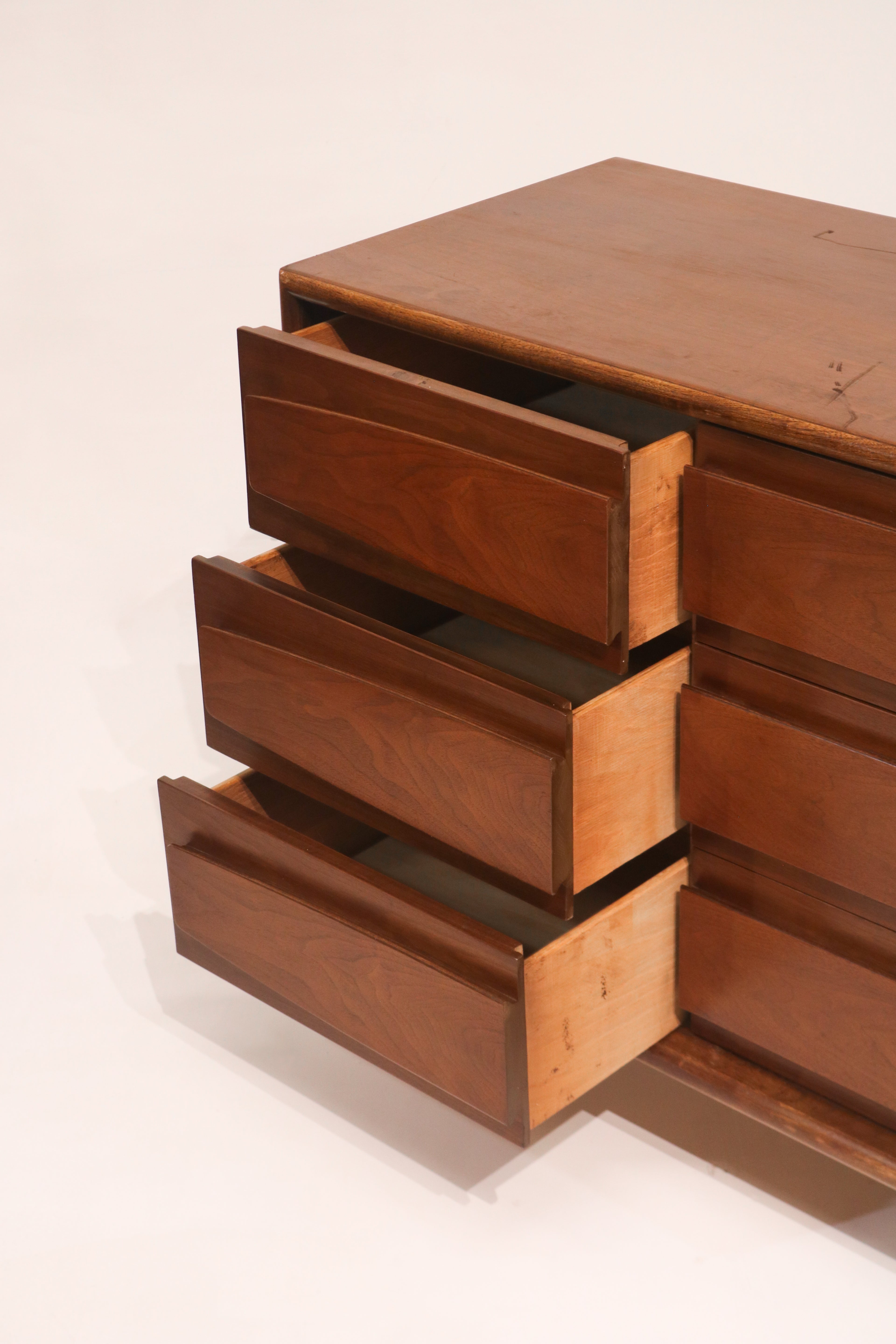 Side view of open drawers showing storage capacity and smooth operation