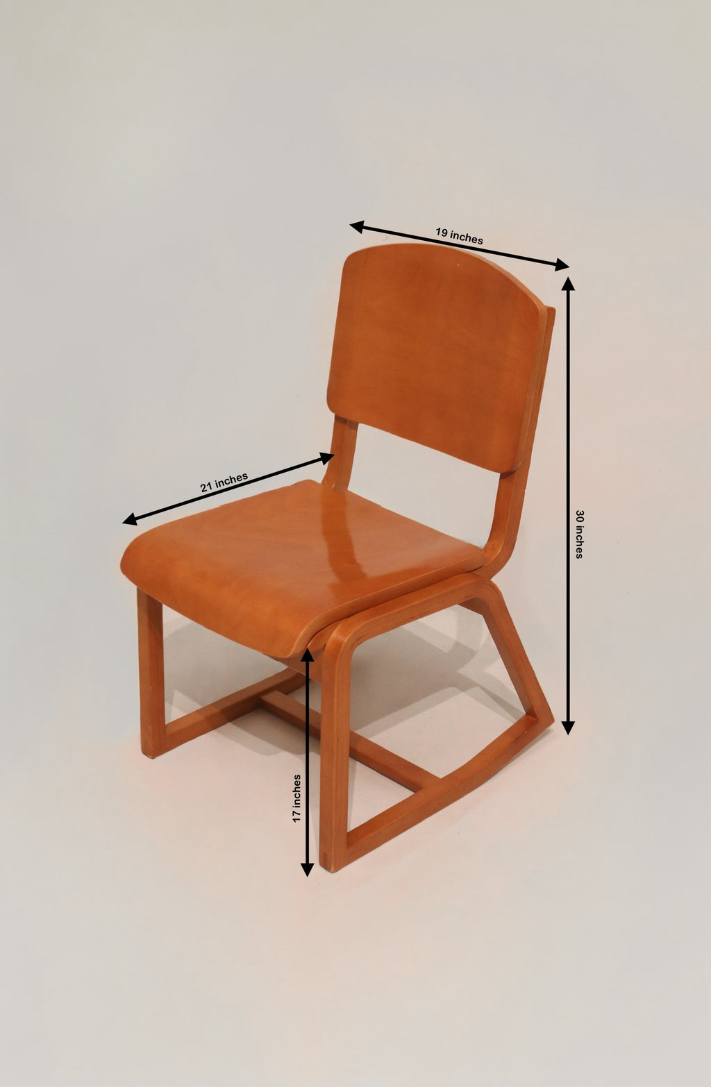 Studio shot of single Campus dining chair on neutral background