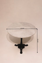 Dimensions diagram 30 by 28 inches round marble cafe table