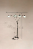 Dimensions diagram 83 inches height multi-arm floor lamp