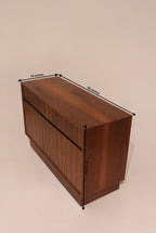 Dimensions diagram 49 by 18 by 31 inches vintage walnut credenza