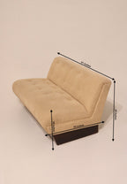 Dimensions diagram 51 by 33 by 28 inches seat height 18 inches vintage loveseat