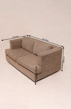 Dimensions diagram 58 by 34 by 27 inches modern loveseat sofa