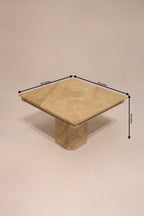 Dimensions diagram 28 by 28 by 20 inches vintage Italian marble side table