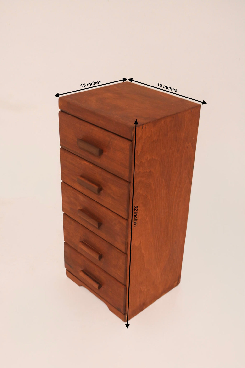 Dimensions diagram 15 by 13 by 32 inches antique narrow bedside chests