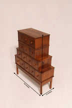 Dimensions diagram 34 by 13 by 41 inches small rustic oak cabinet chest