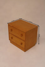 Dimensions diagram 22 by 16 by 21 inches vintage oak nightstand