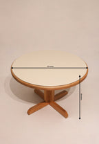 Dimensions diagram 42 inches diameter by 29 inches height solid oak dining table