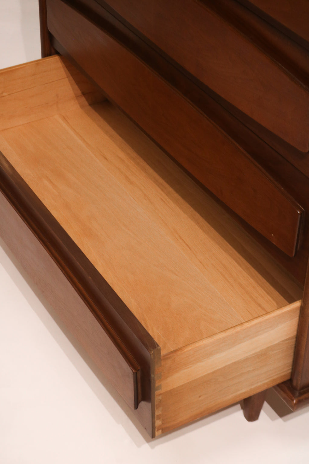 Detail of top corner edge showing joinery and finish condition