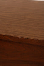 Close-up of top surface walnut veneer finish and grain pattern