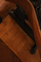 Underside view of chair base structure and leg configuration