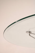 Close-up of the X-base steel leg design providing stability